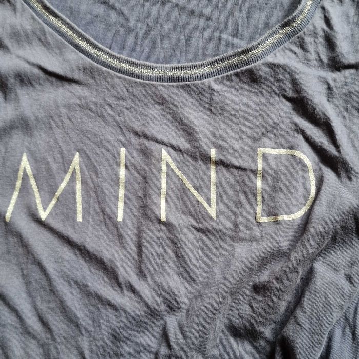 Letnia koszulka unisex szaro-niebieska Mind, t-shirt L size