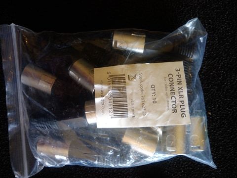 Ficha XLR Macho 3 Pin Pinos para cabo Audio ou DMX