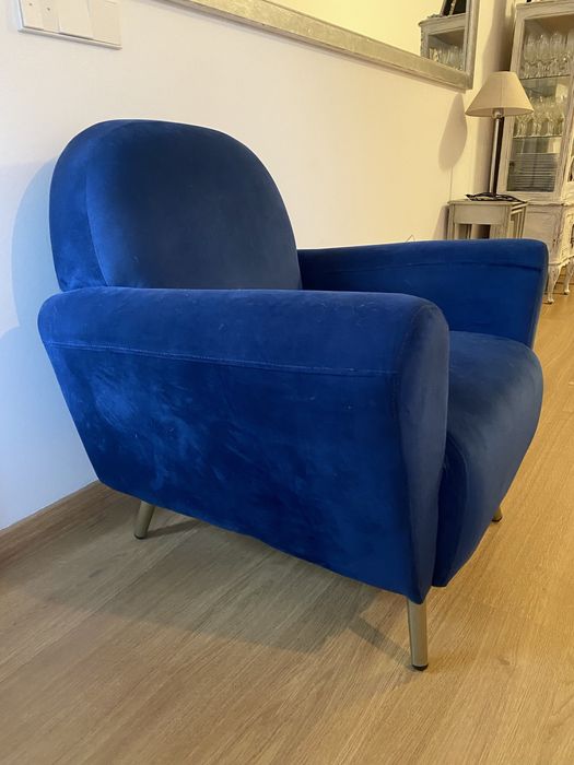 Poltrona antiga azul marinho