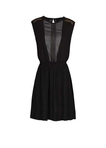 Czarna szyfonowa sukienka MANGO