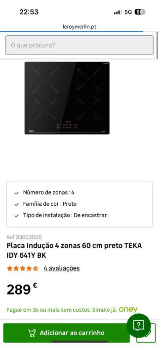 Placa de indução TEKA IDY 641Y BK
