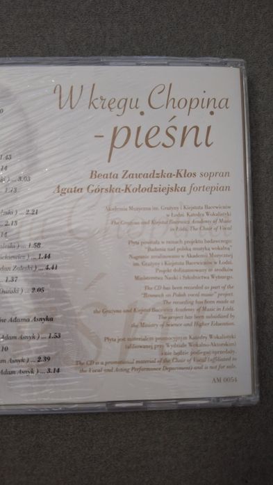 Polecam CD pieśni W kręgu Chopina AM Łódź
