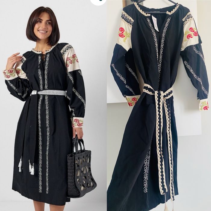 Сукня вишиванка чорна, нова м-л, плаття вишите,