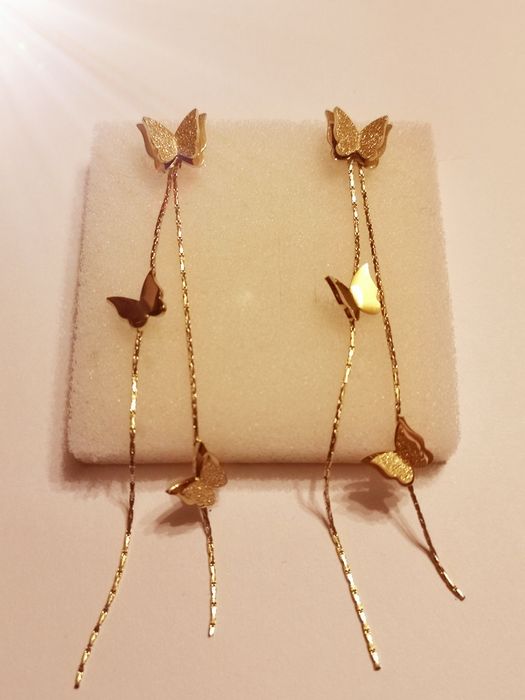 Komplet biżuterii motylki ze stalówki