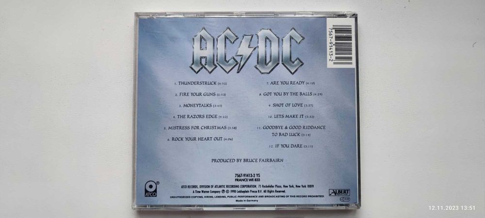 Продам фирменный CD диск AC/DC - The Razor`s Edge 1990: 520 грн. - CD ...