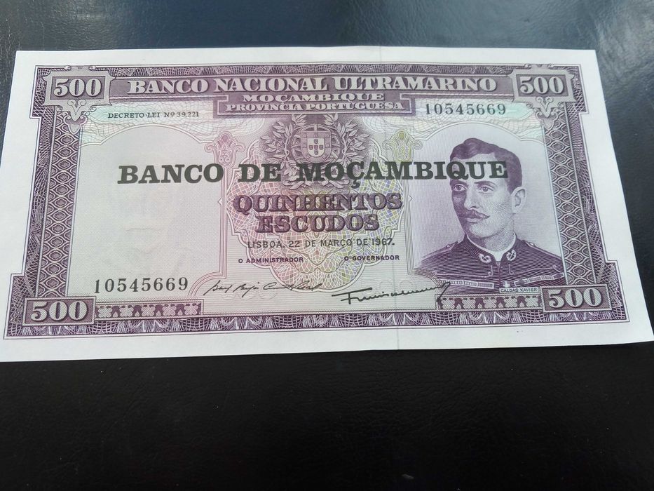 4 notas de Moçambique 50$/100$/500$/1000$ 1970/61/67/72 não circuladas
