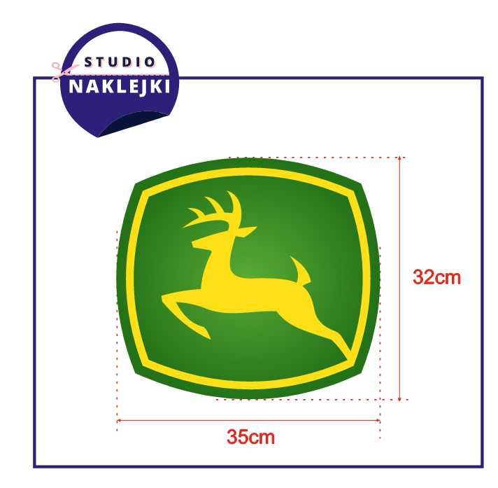 Logo naklejka John Deere 35cm Traktor Ciągnik Nalepka kombajn