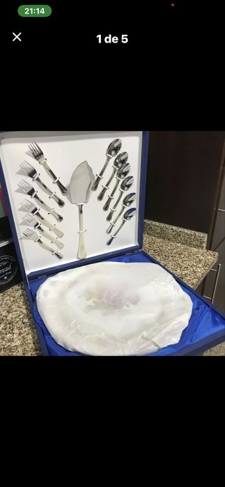 Prato e talheres limoges servir bolo