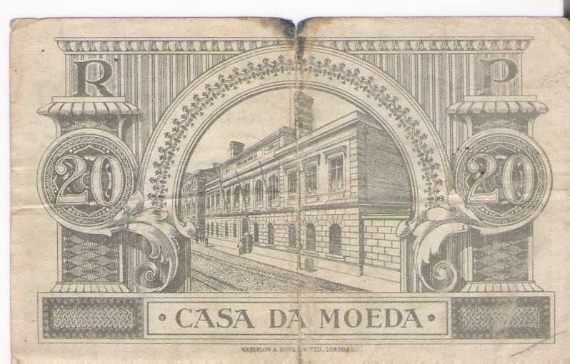 Nota 20 Centavos Portugal 1925