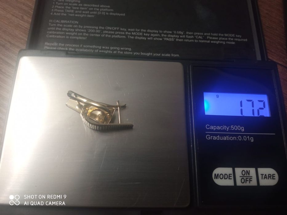 Nowe, ZŁOTE Kolczyki ŁEZKI  1,72 g, próba 585, 14K