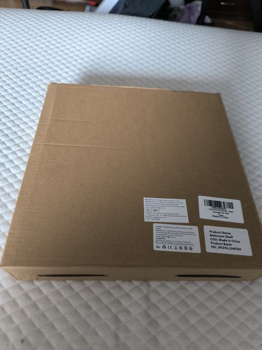 Półka narożna obrotowa prysznicowa jasno szara bez wiercenia