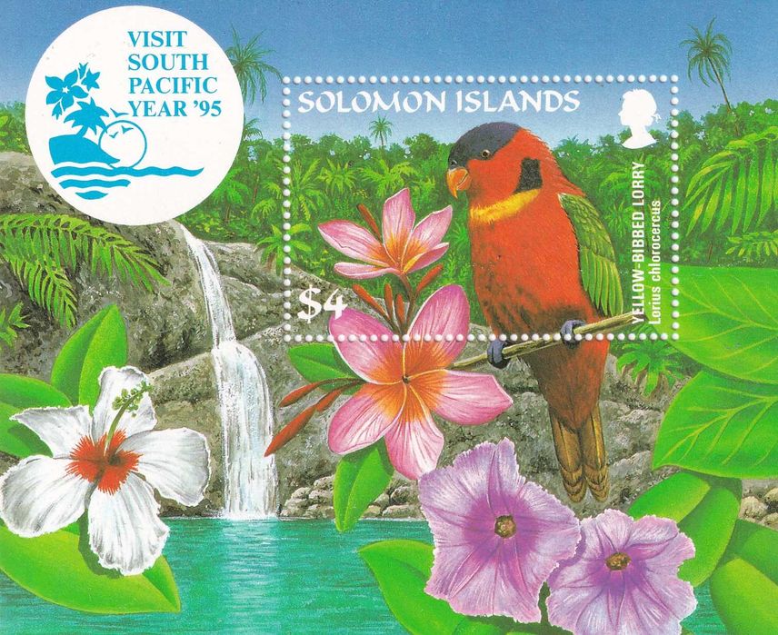 Wyspy Salomona 1995 cena 3,90 zł kat.2,50€ - ptaki