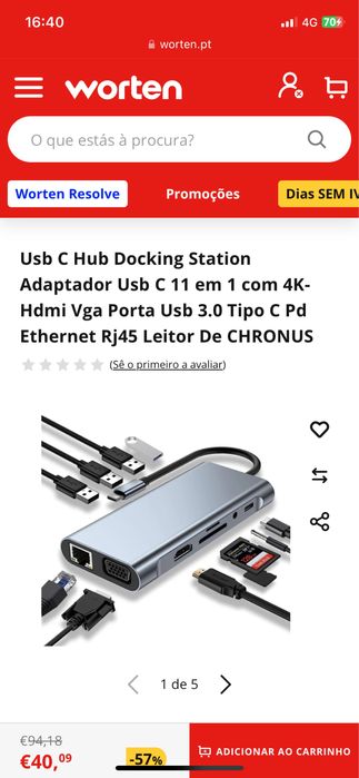 Docking Station Adaptador Usb C 11 em 1 com 4K e caneta NOVO