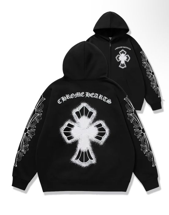 Зип худи Chrome Hearts Logo унисекс зипка кром хартс Новые модели New