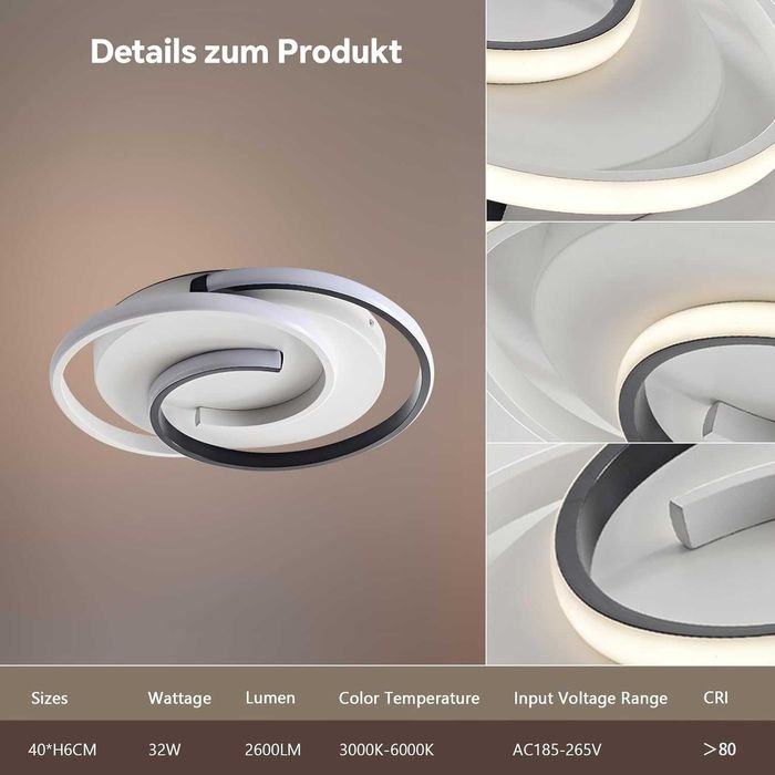 BAYHT Lampa sufitowa LED z pilotem