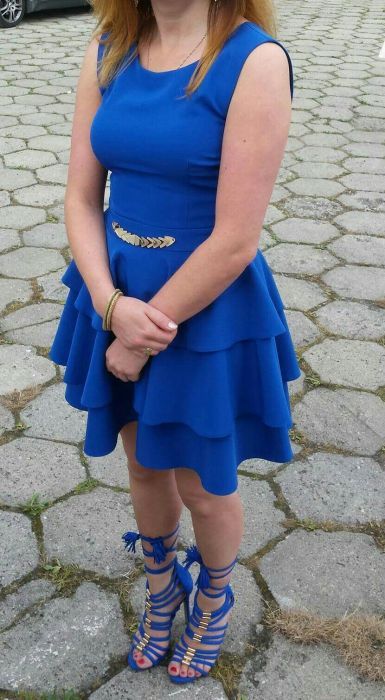 Sukienka niebieska i buty 38