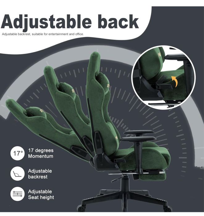 Fotel gamingowy z podnozkiem regulowany obrotowy Symino fotel biurowy