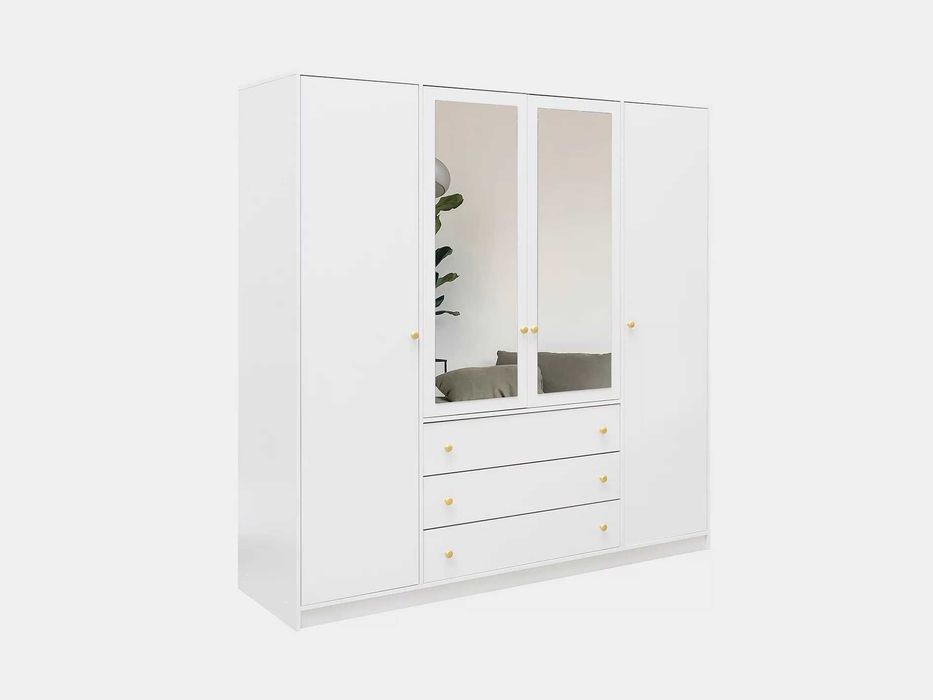 Szafa Siena 4D 196x200x58 (7-kolorów,lustro,szuflady)