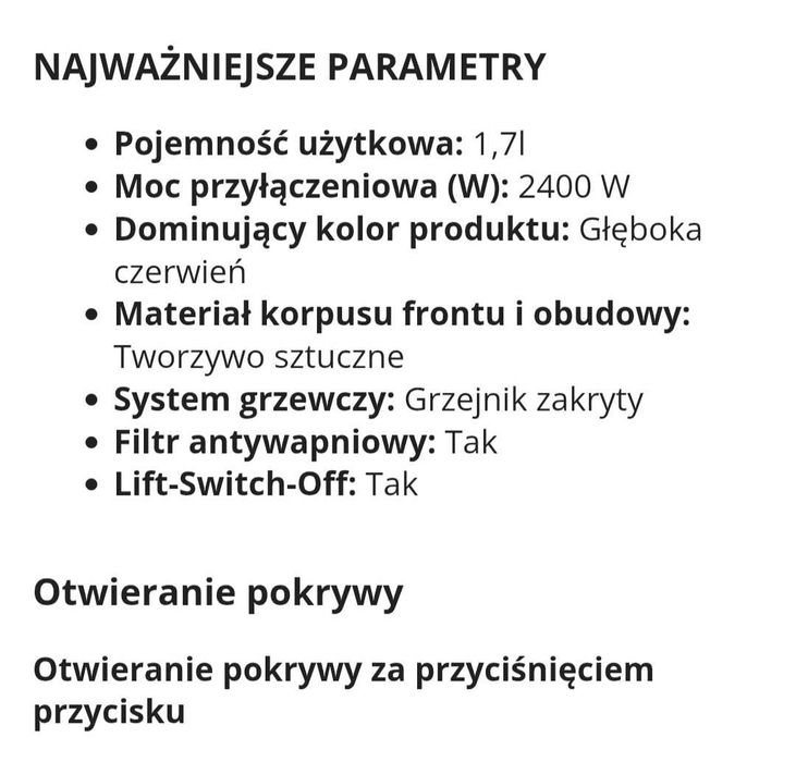 Czajnik elektryczny Bosch 2400W