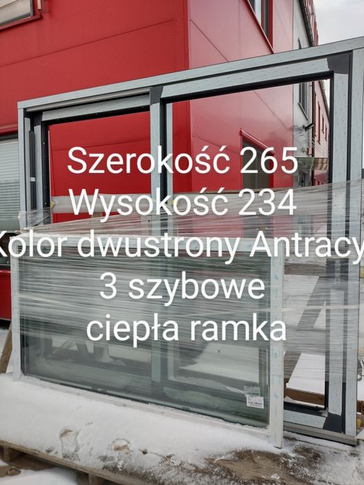 Drzwi przesuwne Złoty dąb 300x225 3szybowe ciepła ramka -40%