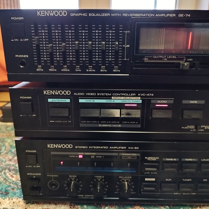 Zestaw audio KENWOOD GE-94 KVC-474 KA-94 – system hi-fi vintage