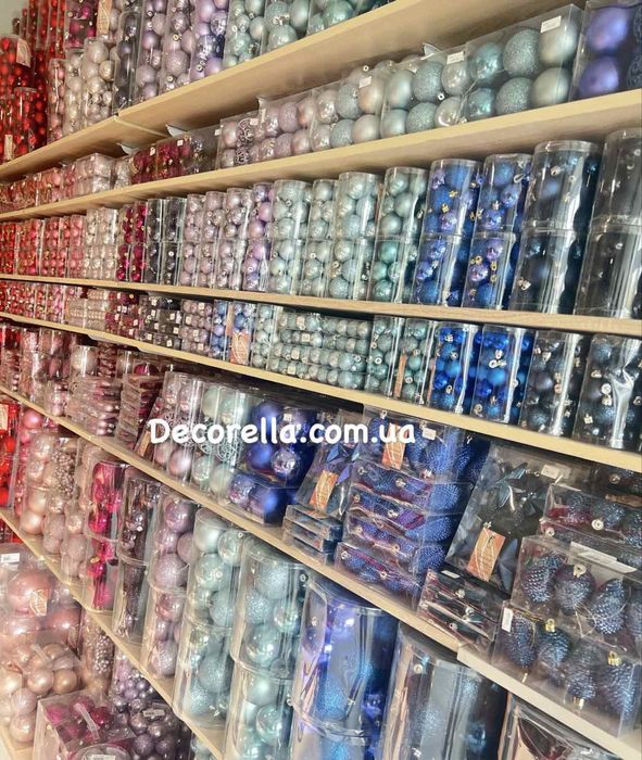 Новорічний декор. Ялинкові прикраси, кулі.