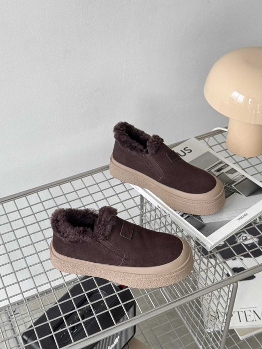 Зимові чорні і шоколадні лофери з хутром, ботинки зимние лоферы 36-41р