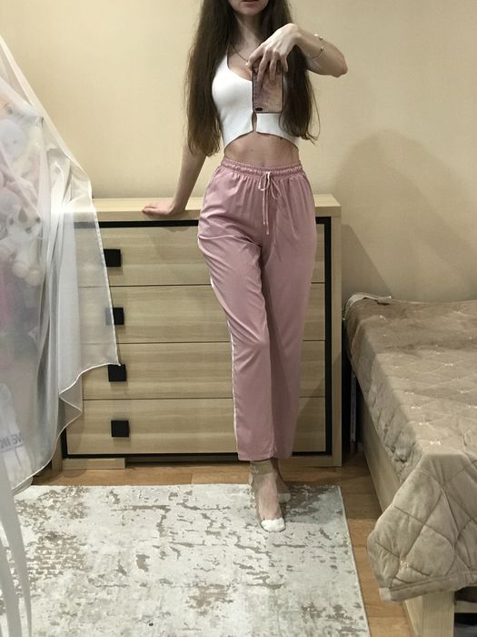 Літні штани рожеві пудрові легкі