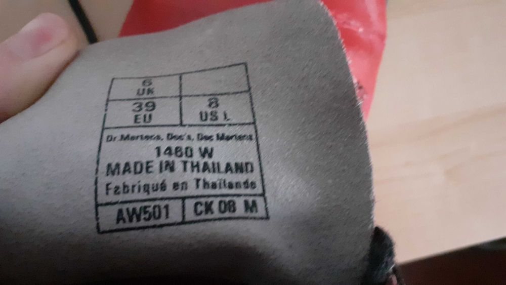 buty trepy glany botki doc dr Martens 1460 czerwone R 39