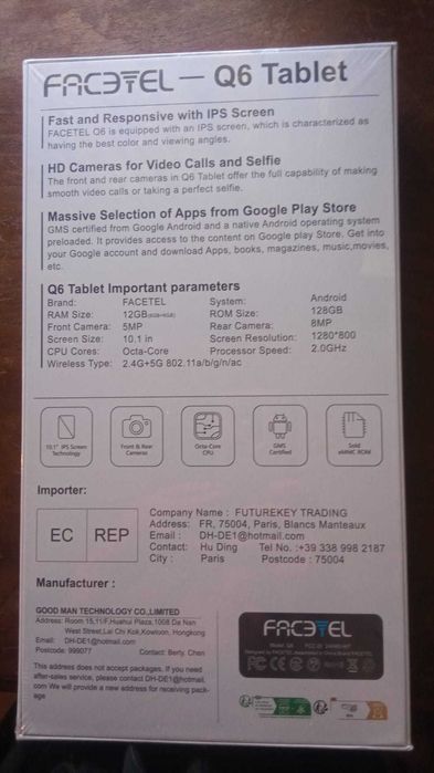 Tablet FACETEL de 10 polegadas Android 13 com teclado e rato