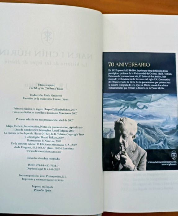 1° Edição Espanhola de Os Filhos de Húrin, de Tolkien 
1ª edição espan