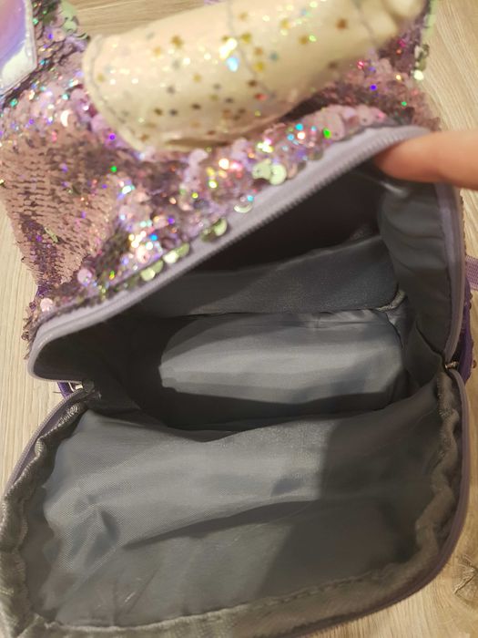 Plecak jednorożec  brokatowe cekiny fioletowy dla dziewczynki