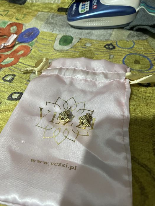 Kolczyki marki vezzi stal nierdzewna pozlacane