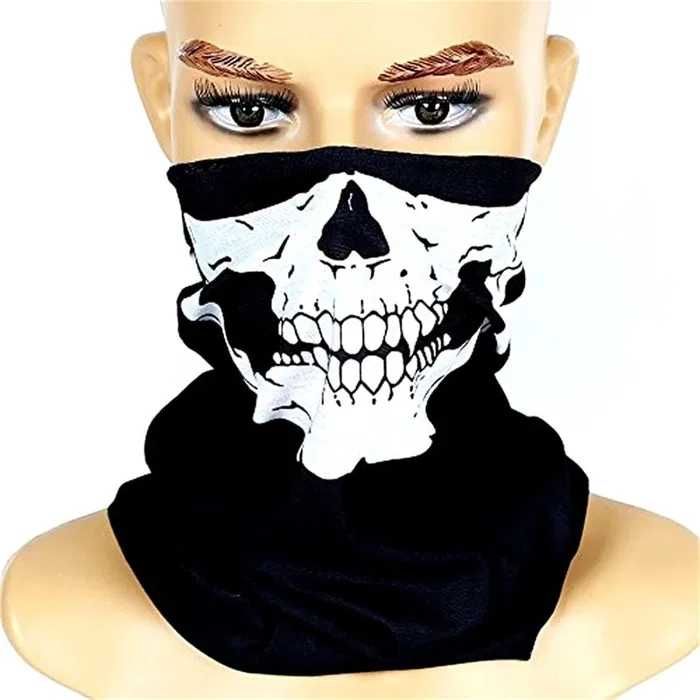 Gola caveira, máscara facial, lenço, balaclava moto