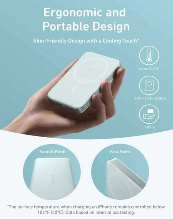 Магнітний повербанк Anker Ultra-Slim 10,000mA MagGo Qi2 15W. New