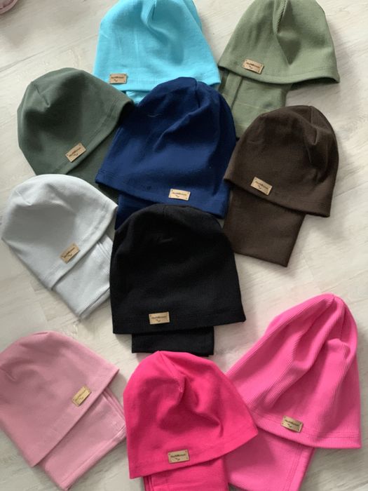 Fiolet/rudy//bordo/czerwony czapka i komin 2-4 latka