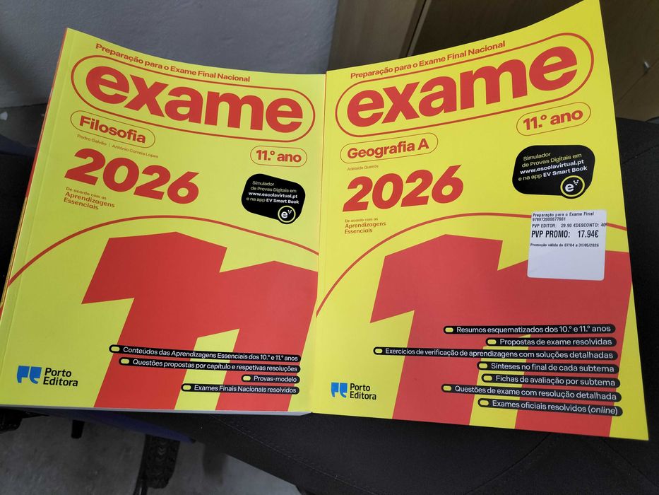Livros de preparação Exame Nacional 11 ano Filosofia e Geografia
