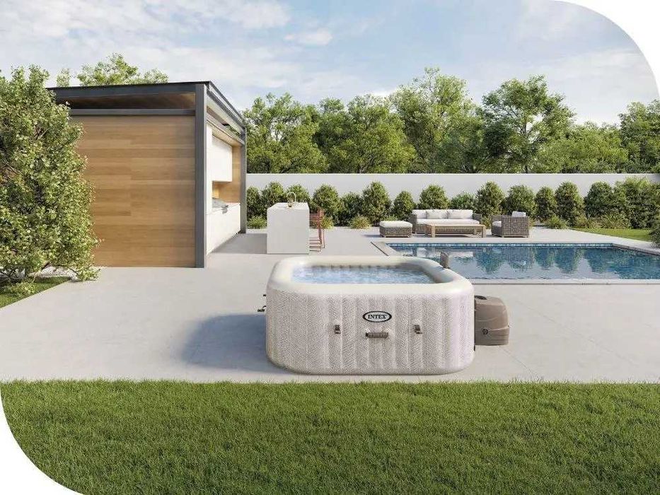 Джакузи СПА Intex 28446 надувной 175 х 71 см Chevron Deluxe 4-мест,