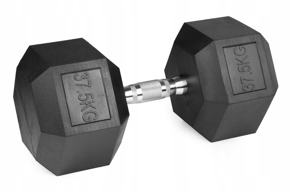 Hantle żeliwne HEX ogumowane 2,5kg - 40kg + stojaki do hantli PO