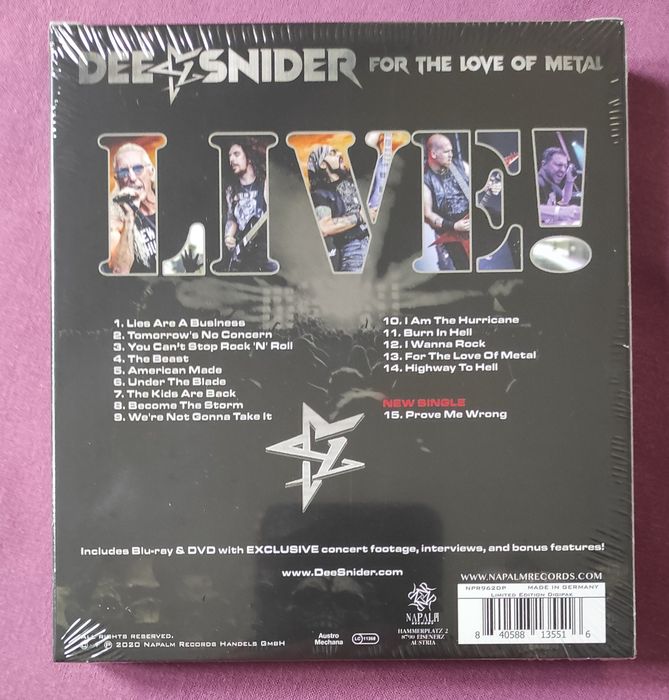 Dee Snider - For The Love Of Metal Live! CD+DVD+Blu-ray