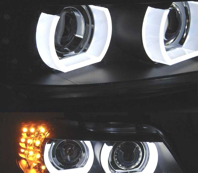 FARÓIS ANGEL EYES AFS U 3D XENON LED BMW E90 E91 LCI 08-12 FUNDO PRETO