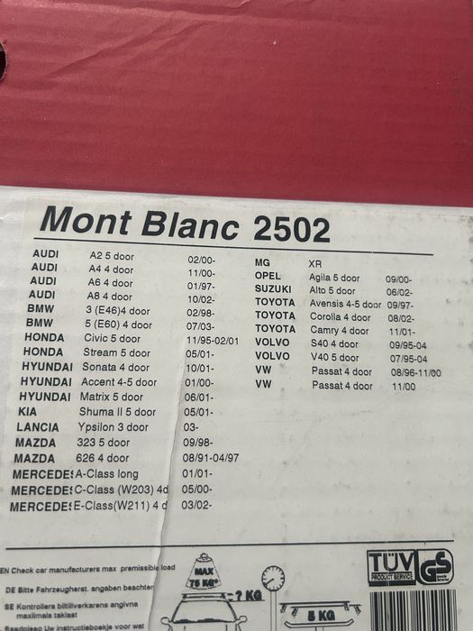 Bagazniki bazowe belki  do starszych modeli samochodow