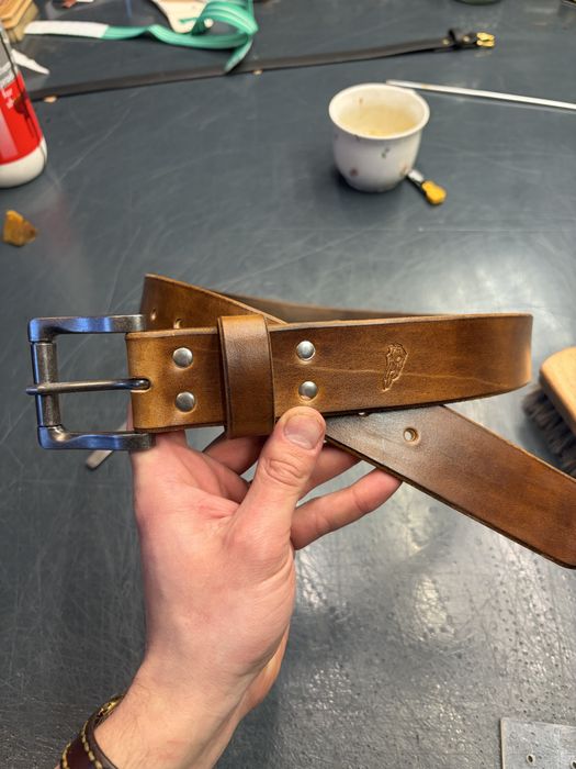 Pasek heavy duty brąz