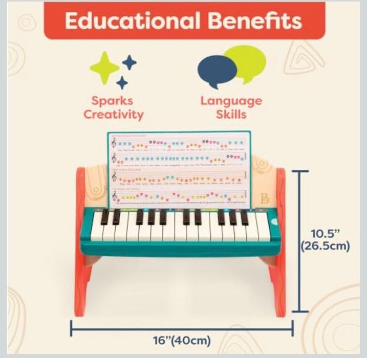 Новинка Вау дитяче піаніно з мелодіями Баттат piano Battat