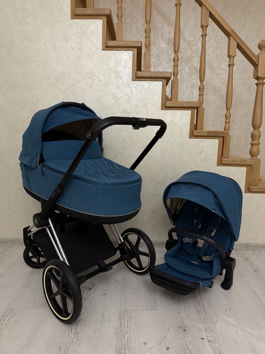 Cybex priam 2 в 1 в кольорі mountain blue