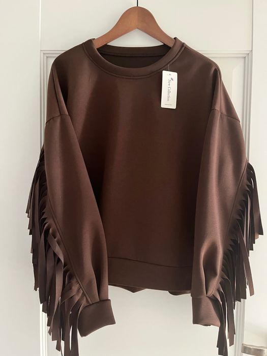 Bluza czekoladowa frędzle