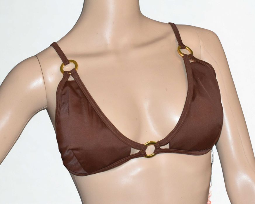 Góra bikini NLY Beach XL 42 brązowa wkładki push-up