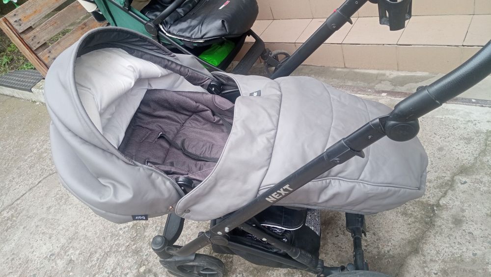 Коляска 2в1 . Повний комплект. Bair Next. Екошкіра,сірий колір