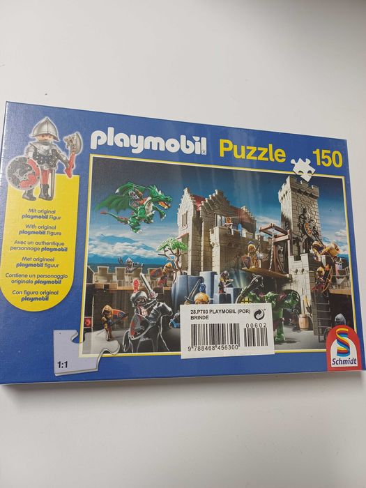 Puzzle com 150 peças e com soldado Playmobil