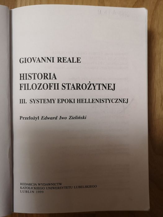 Historia filozofii starożytnej epoki hellenistycznej Reale